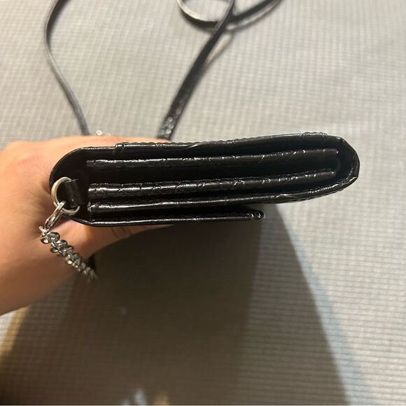 BRIGHTON CROC WALLET CROSSBODY BLACK - Picture 12 of 16